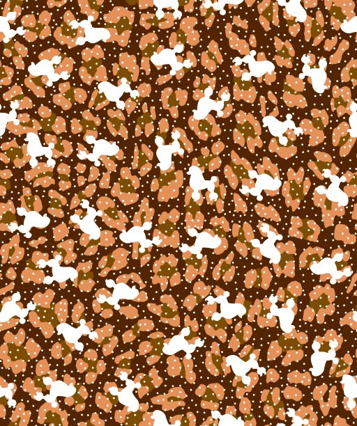 时尚的动物皮与贵宾无缝图案。图片下载