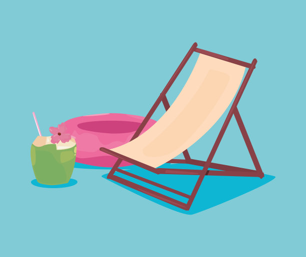 夏天的时候旗帜树叶棕榈树模糊的背景矢量插图五月五日庆祝图片下载