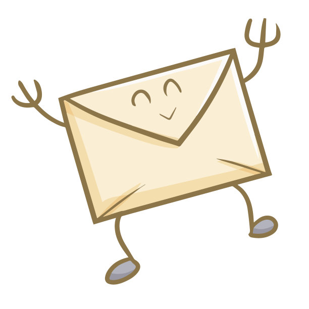 浅棕色的信封高高兴兴地立着图片下载
