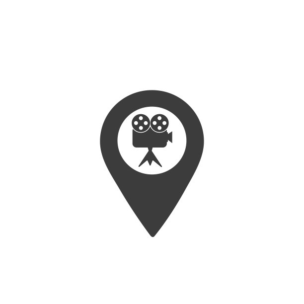 视频摄像图钉，电影制作图标矢量图片下载