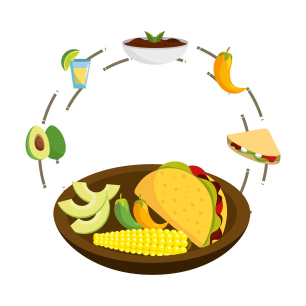 美味的墨西哥美食漫画图片下载