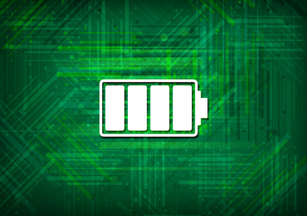电池图标绿色背景图片下载