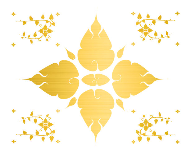 图案条与传统泰国装饰元素的白色背景图片下载