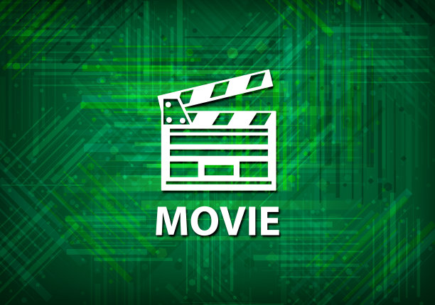 电影(电影剪辑图标)绿色背景图片下载