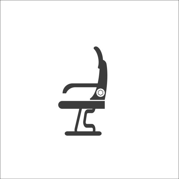 侧视图办公椅图标。图片下载