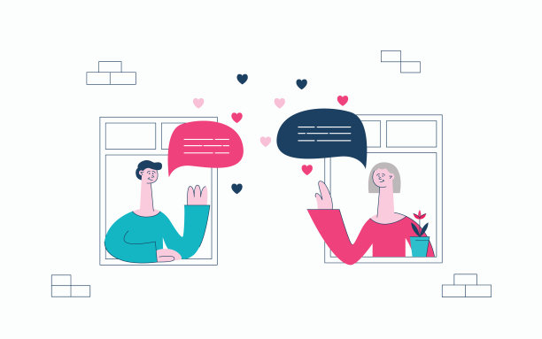 矢量平面邻居望向窗外图片下载