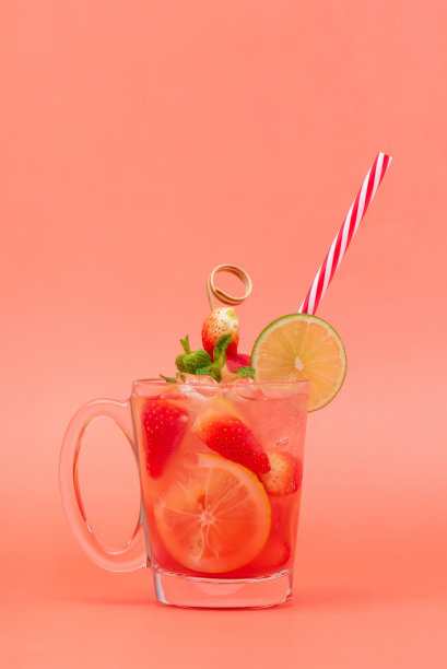 冷饮酸甜草莓柠檬汁图片下载