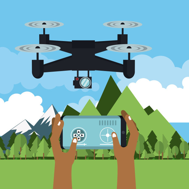 无人机在自然界飞行图片下载