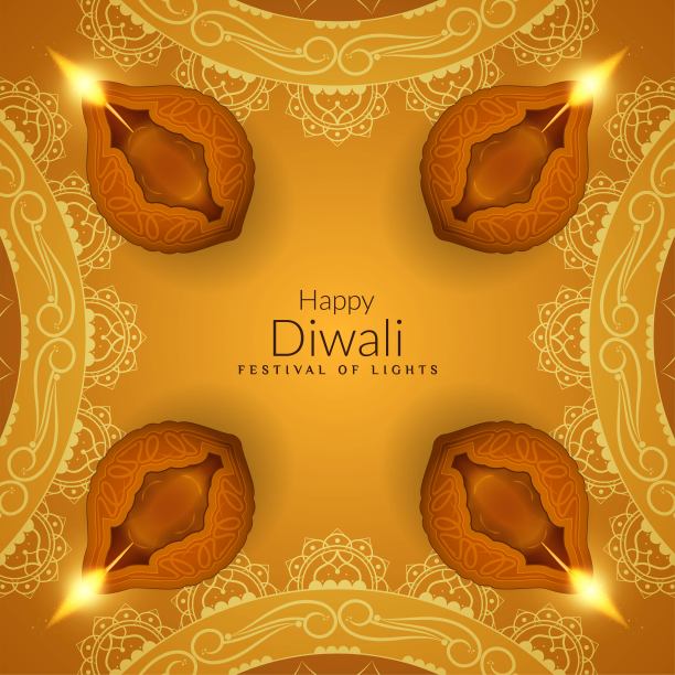 美丽快乐的排灯节背景图片下载