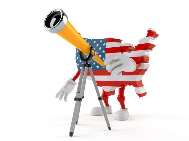 美国人物通过望远镜看图片下载