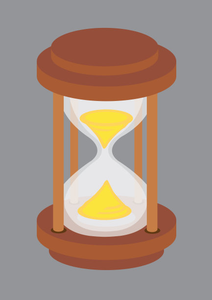 沙漏与金色的沙子矢量插图图片下载