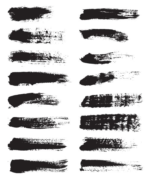 枯燥乏味的笔触。白色背景上的黑色条纹。图片下载