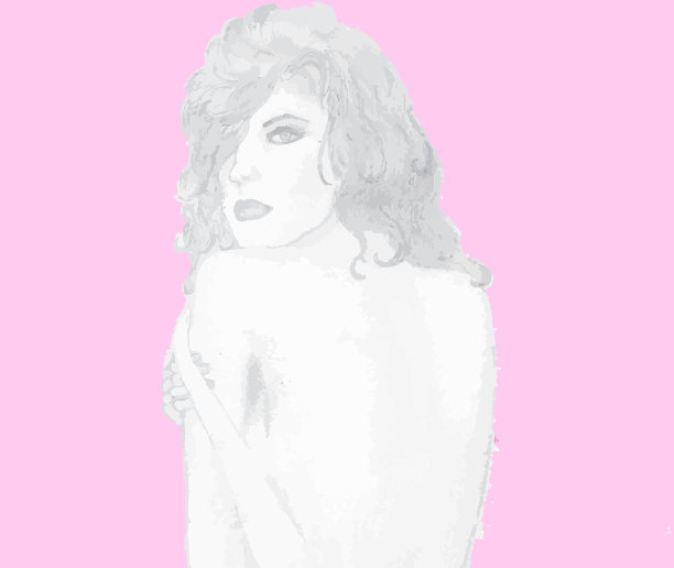 粉红色背景上的年轻女子图片下载