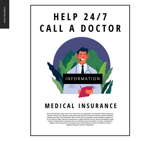 医疗保险模板-帮助每7个人24个人，打电话给我们图片下载