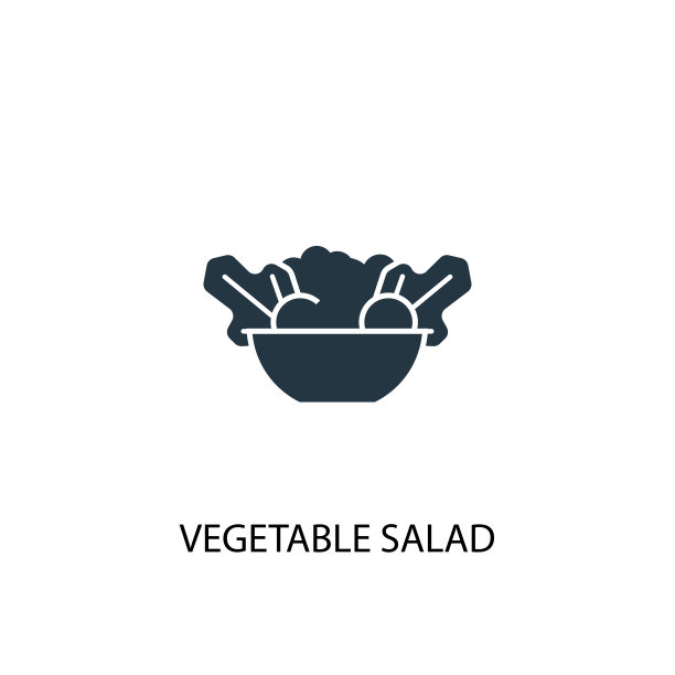 蔬菜沙拉创意偶像。简单元素说明图片下载