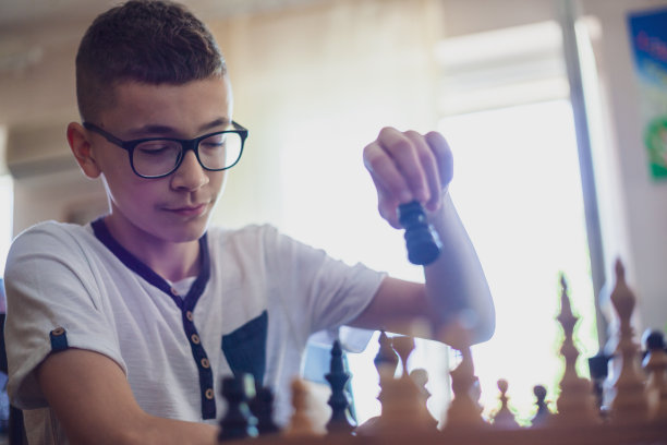 孙子和奶奶下棋图片下载