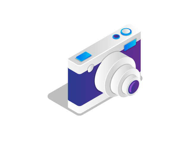相机等距创意插画矢量图形，相机等距插画矢量，相机等距插画矢量图片下载