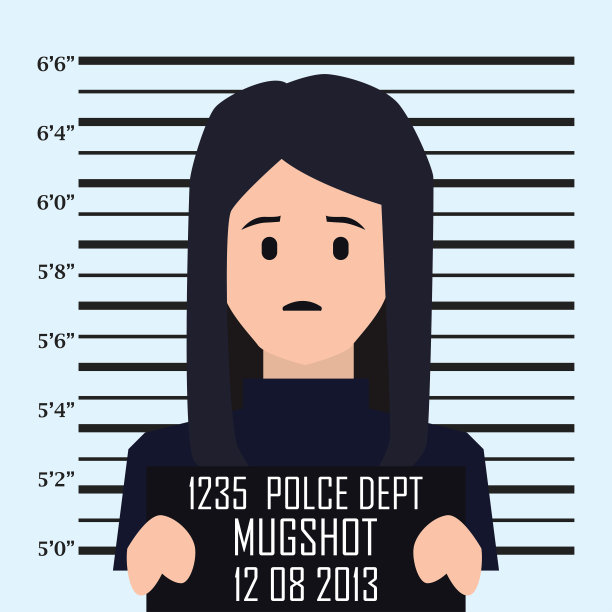 罪犯面部照片，有厘米级背景。矢量图图片下载