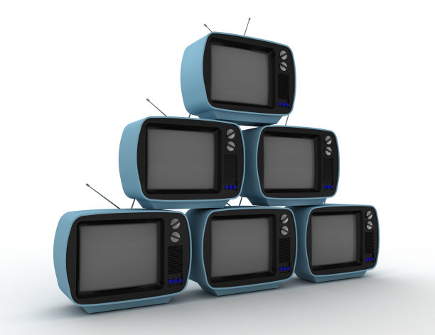 3D渲染复古电视上的白色背景图片下载