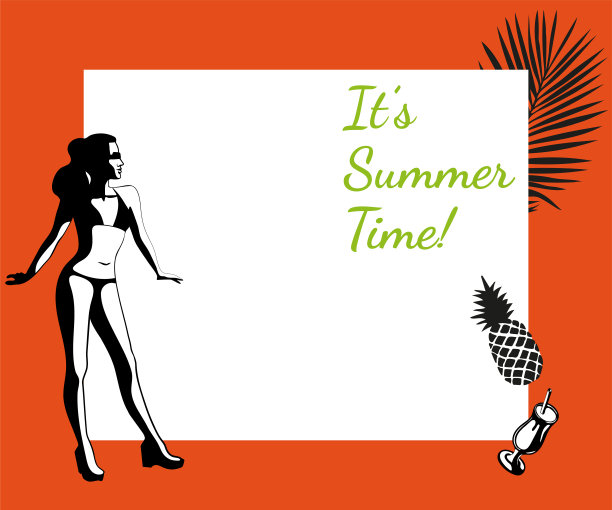 美丽的女人晒黑，戴着太阳镜，帽子，在海滩上，复古的风格。你好，夏天，假日概念。波普艺术。夏天的假期。矢量无缝模式插图图片下载