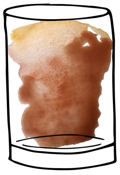 玻璃杯威士忌——一种素描和艺术风格。为菜单设计，杂志光栅插图图片下载