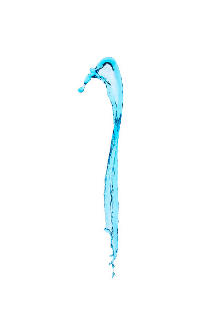 水溅在白色的孤立图片下载