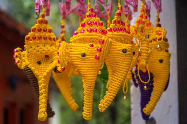 甘尼萨墙装饰用流苏绳。图片下载