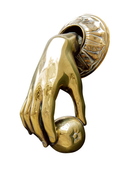 手形门把手孤立在白色背景上图片下载