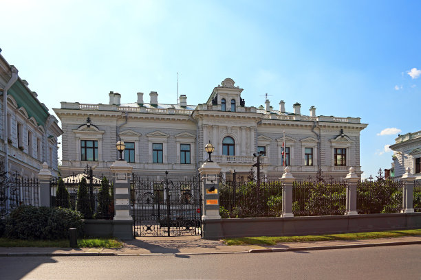 夏日的莫斯科，美丽的英国大使馆大厦图片下载
