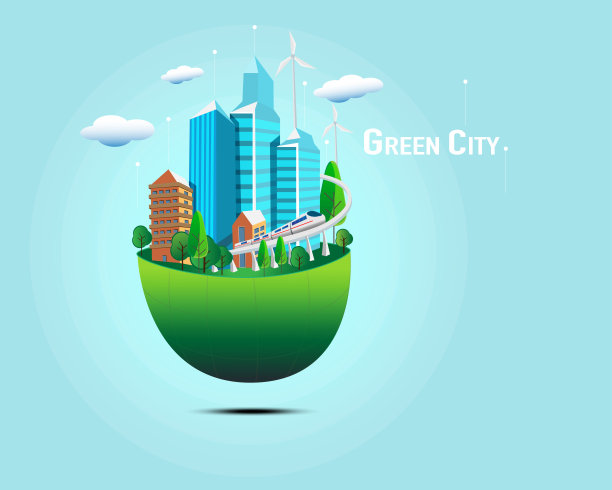绿色城市概念向量图片下载
