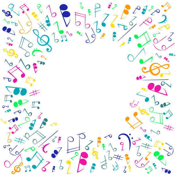 装饰背景与音符。图片下载