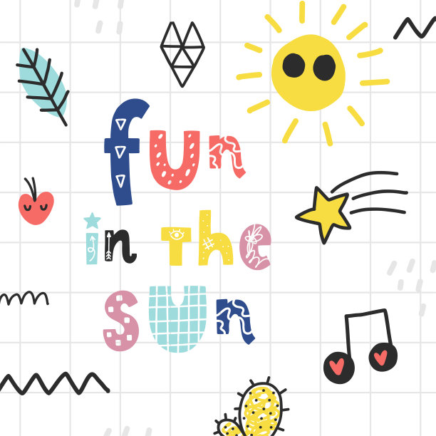 矢量夏季涂鸦海报与短语图片下载