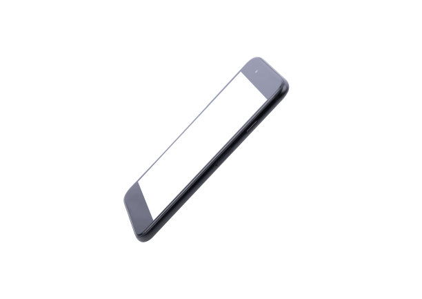 智能手机在一旁孤立在白色图片下载