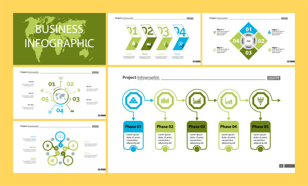 用于商业项目的信息图表设计集图片下载