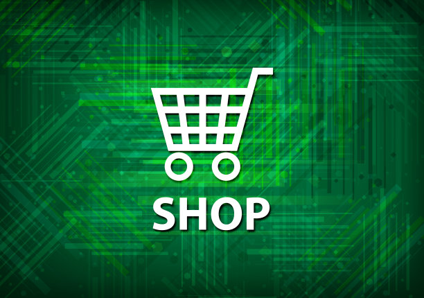 商店绿色背景图片下载