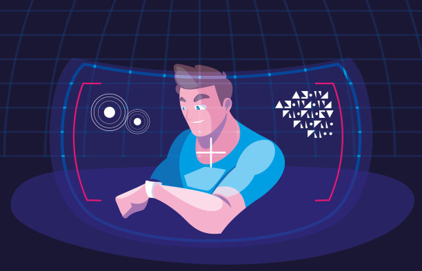 男子使用增强现实技术设计图片下载