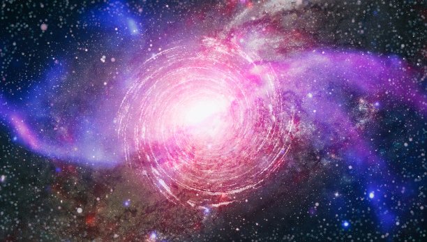 粒子运动在黑色背景，星光星云在星系在宇宙空间背景。这张照片由美国宇航局提供图片下载