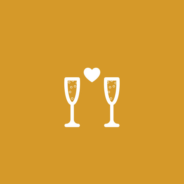 情人节白行心饮酒杯。图片下载