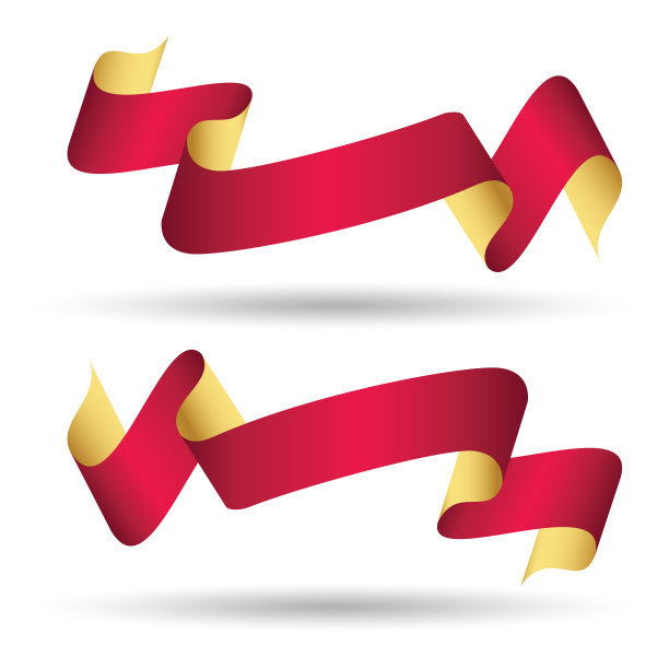 一套红色拱门旗帜图标图片下载