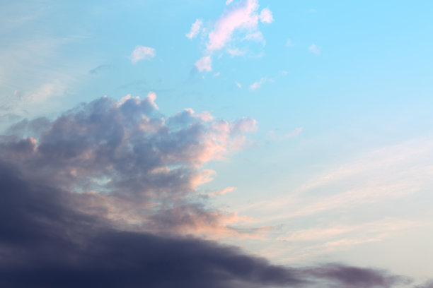 傍晚天空的明亮色彩图片下载