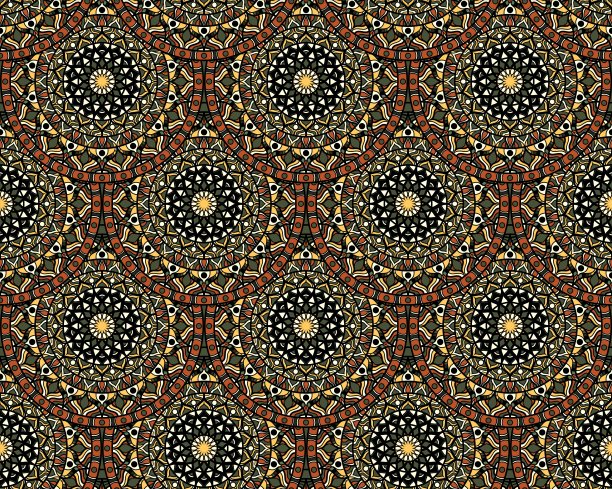 由曼陀罗组成的无缝重复的花卉图案图片下载