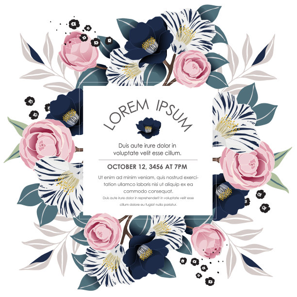 矢量插图的一个美丽的花框架在春天的婚礼，周年纪念，生日和派对。设计横幅，海报，卡片，邀请和剪贴簿图片下载