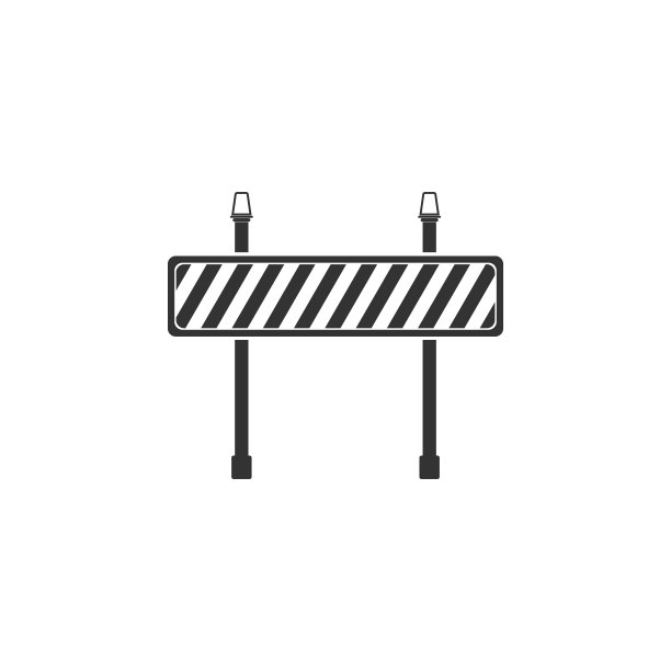 道路路障图标孤立。正在施工中的限制区标志。建筑或维修工程的围栏。障碍图标。矢量图图片下载
