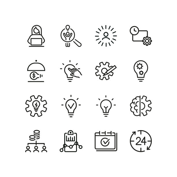 创意经理线图标设置图片下载