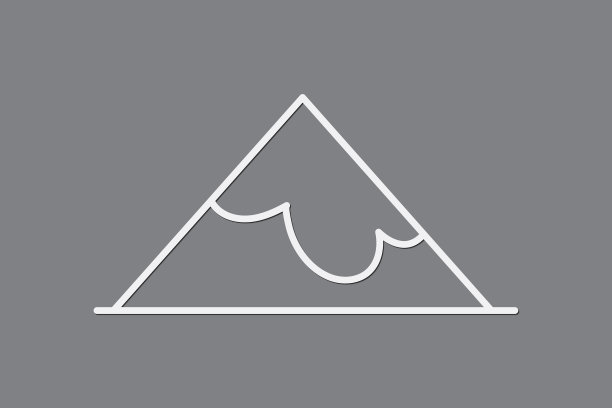 山标志向量使用白色冒险在黑暗的背景插图图片下载