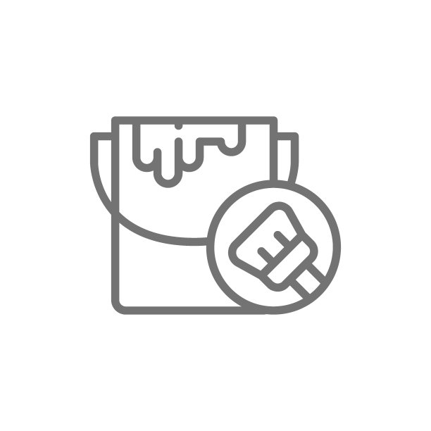 油漆桶，油漆罐，油漆刷线图标。图片下载