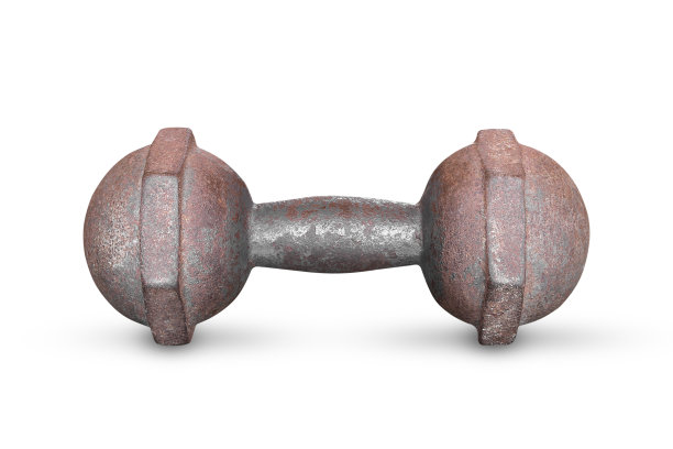 生锈的旧哑铃孤立在白色背景上图片下载
