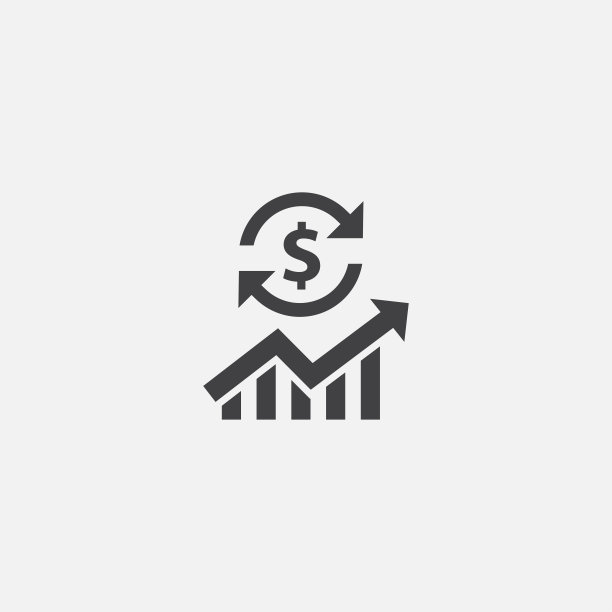 经济 Glyph 图标。简单的符号图示。经济符号设计。可用于网页、印刷和移动端图片下载