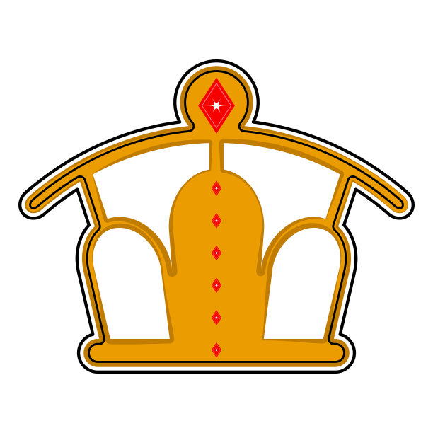 孤立的金色皇冠图标。卡通风格图片下载