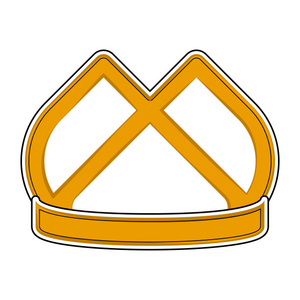 孤立的金色皇冠图标。卡通风格图片下载
